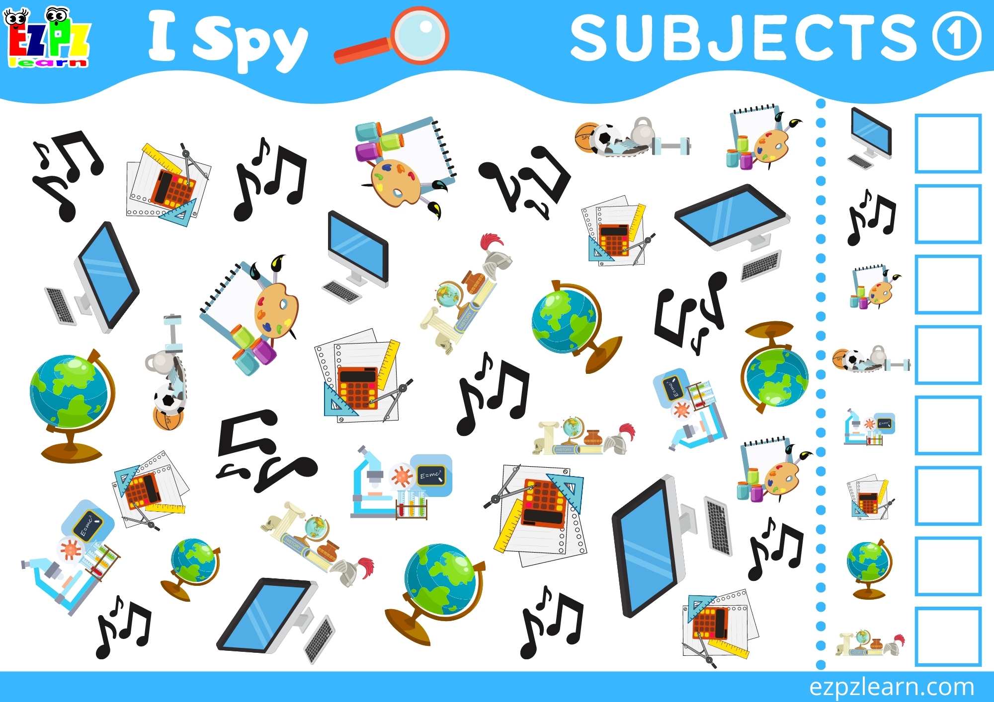 Subjects 1 Topic I Spy Game for kids Free PDF Download